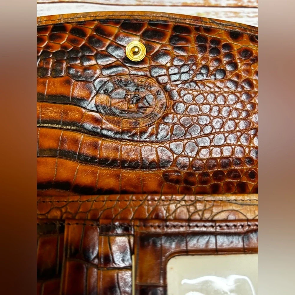 Brahmin Soft Checkbook Clutch Toasted Almond - Picture 6 of 7